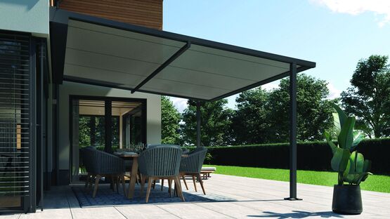  Pergola aluminium adossée à toile rétractable | Pergo-Line - Pergolas