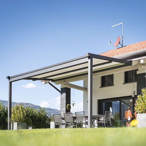 Pergola avec tissu à enroulement | XTESA PLAIN  - KE FRANCE