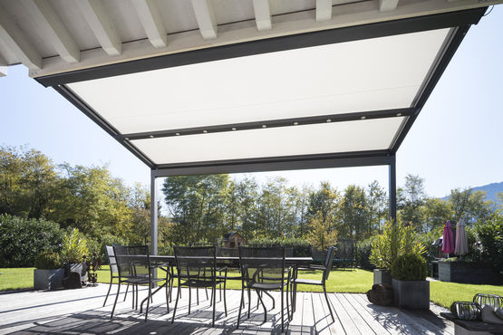  Pergola avec tissu à enroulement | XTESA PLAIN  - Pergolas