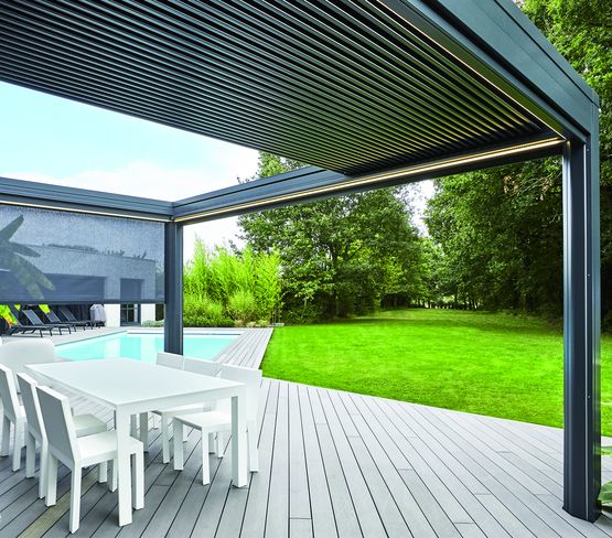 Pergola Bioclimatique Rétractable et orientable-Nao fermetures