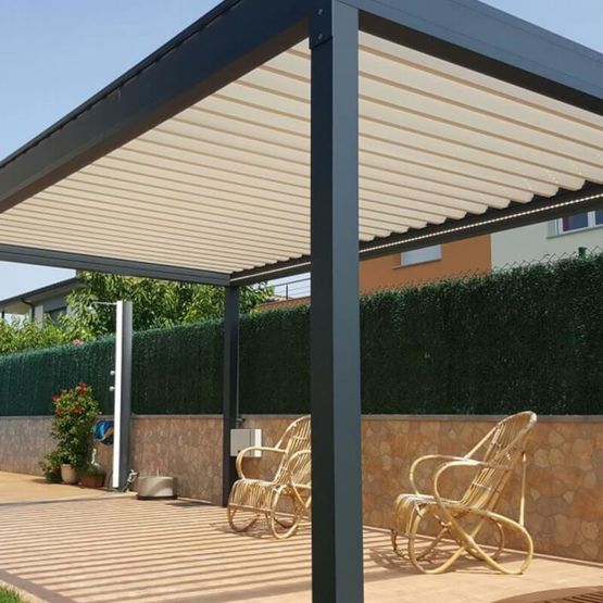  Pergola bioclimatique autoportée | Lounge  - ALSOL.FR