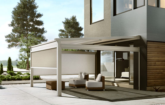 Pergola étanche avec toile à enroulement | XTESA - produit présenté par KE FRANCE