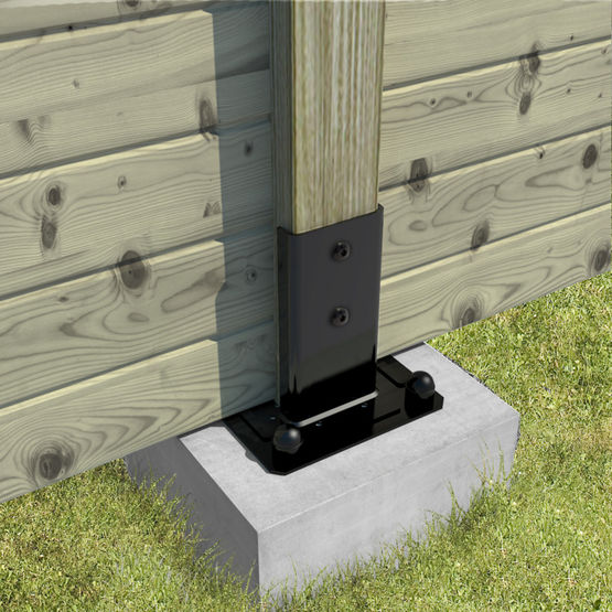 Pied de poteau carré noir pour claustras et structures légères | KIT FIX PPJNCPB - SIMPSON STRONG-TIE