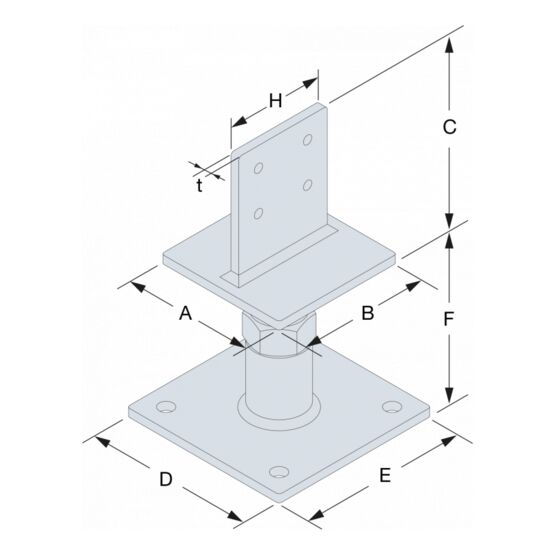  Pied de poteau réglable forte charge | PIBA - SIMPSON STRONG-TIE