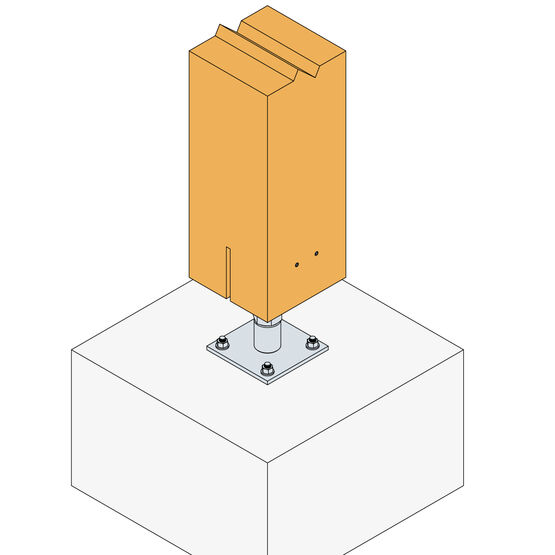  Pied de poteau réglable forte charge | PIBA - Poteaux poutres en structures mixtes