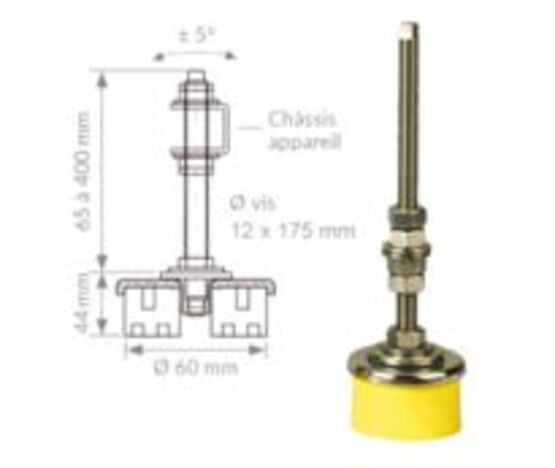  PIED INOX SUROSOL D60 T.F. L.65mm M12 | WATTELEZ  - WATTELEZ