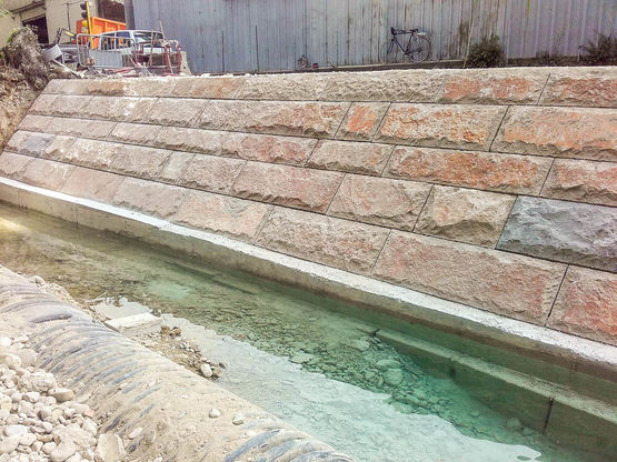  Pierre Naturelle Agrafée sur Modul&#039;s Modbloc en Béton | Modul&#039;Pierre  - Pierre de taille