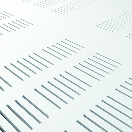  Plafond acoustique en plaques de plâtre perforées captant les formaldéhydes | Creabel - Plafonds suspendus en plâtre