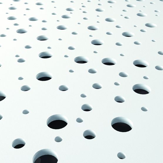 Plafond acoustique en plaques de plâtre perforées captant les formaldéhydes | Creabel - produit présenté par SINIAT