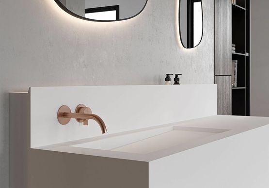 Plan de toilette autoportant avec vasque en scene solid surface | PROGRAM  - produit présenté par ABSARA INDUSTRIAL SL