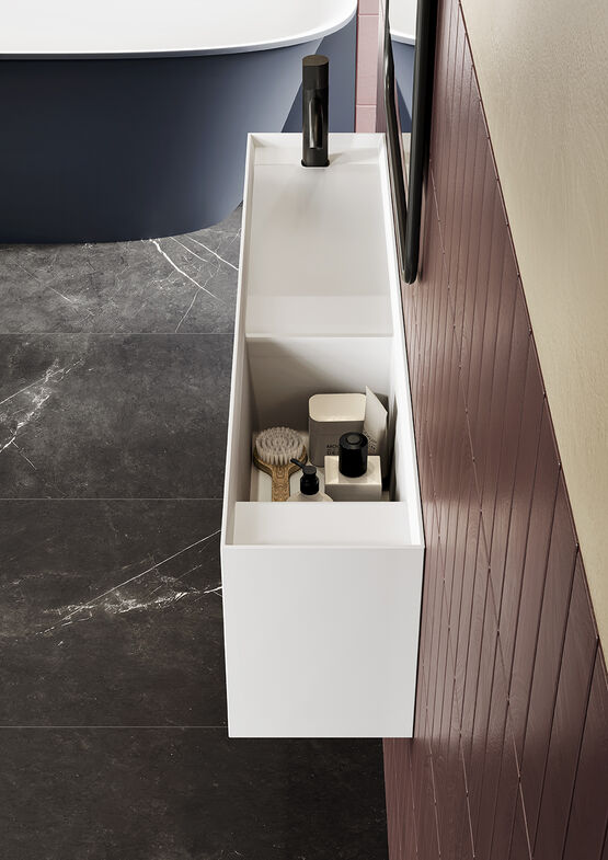  Plan de toilette autoportant avec vasque en scene solid surface | SOUL - HIDROBOX BY TECE