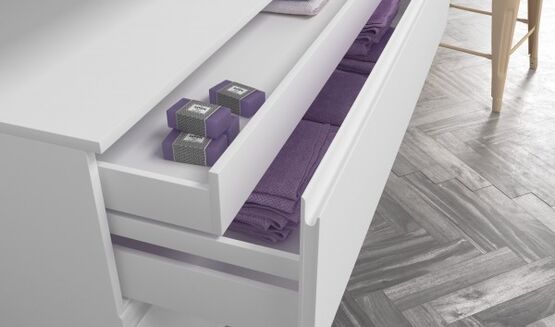  Plan double vasque en corian à meuble suspendu | 5051 FOX ATELIER - FOX ATELIER