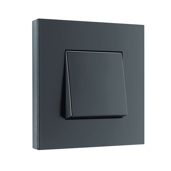 Plaque d&#039;appareillage en métal laqué noir | Black Steel