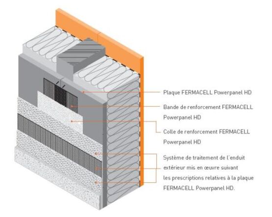  Plaque de façade renforcée en ciment - support d’enduit extérieur | fermacell Powerpanel HD  - JAMES HARDIE - FERMACELL®