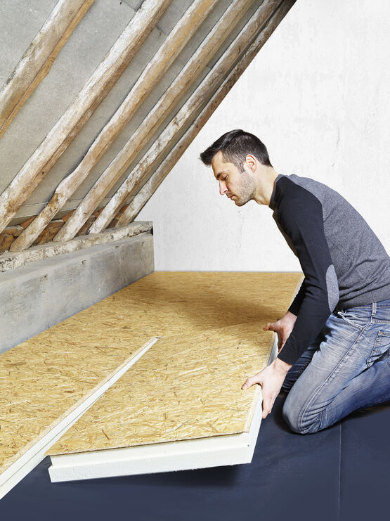 Plaque isolante PIR pour sols de grenier | Utherm Attic L OSB - produit présenté par UNILIN INSULATION 