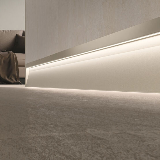 Plinthe aluminium lumineuse | Prolight Metal Line SKL/2 avec éclairage LED indirect