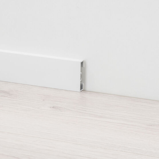 Plinthe décorative et technique | METAL LINE 89 – profilé aluminium anodisé angle droit finition sol flottant