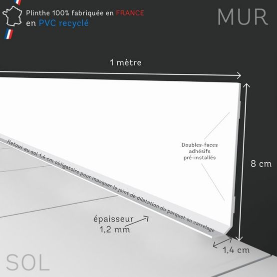 Plinthe décorative graphique en PVC recyclé prête à poser en plusieurs modèles | ORIGAMI STYLE  - produit présenté par 99 DECO