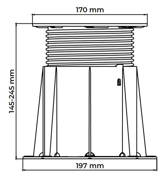 Plot réglable pour terrasses résidentielles de 145 à 245 mm | PB-4 - produit présenté par BUZON PEDESTAL INTERNATIONAL