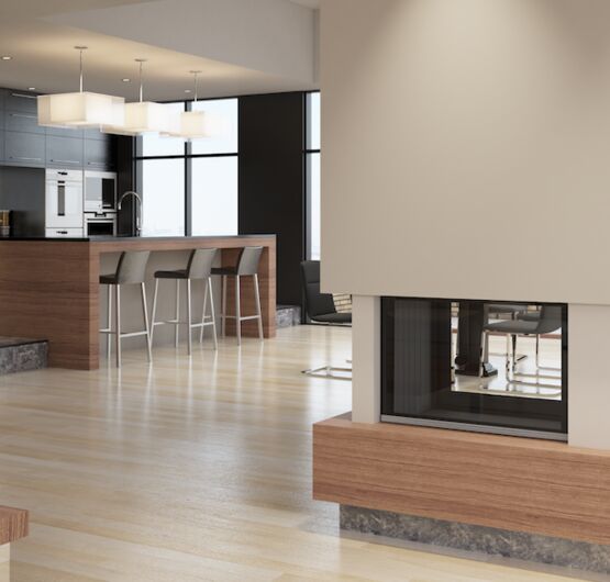 Poêle à bois avec chambre de combustion à air double – technologie Wood | C 14 WOOD BIS 75 - produit présenté par MORETTIDESIGN FRANCE & BELGIQUE