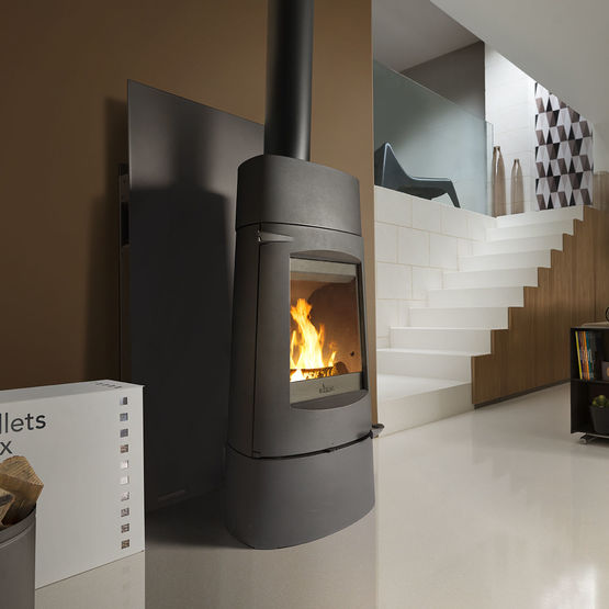  Poêle à bois bûches ou granulés 6 kW à convection naturelle | Aratos PLUG-IN 6490-00 - Poêle bois et granulés