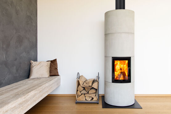 Poêle à bois de masse en béton et chamotte | BLOX R55 Hoxter  - produit présenté par BEST FIRES