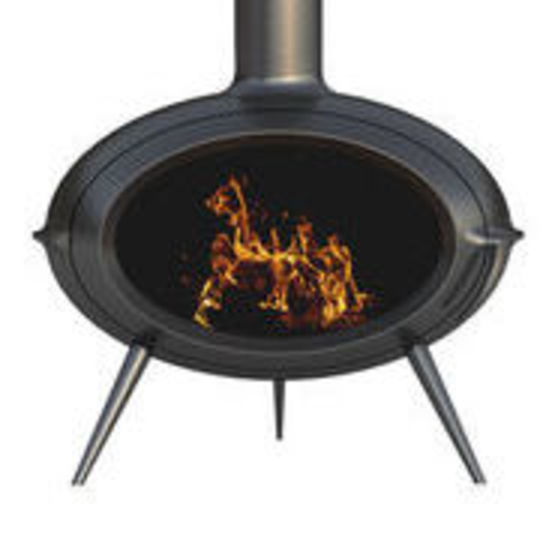  Poêle à bois design en fonte avec post combustion Flamme Verte 7 étoiles | Brio P648144 - Poêle à bois