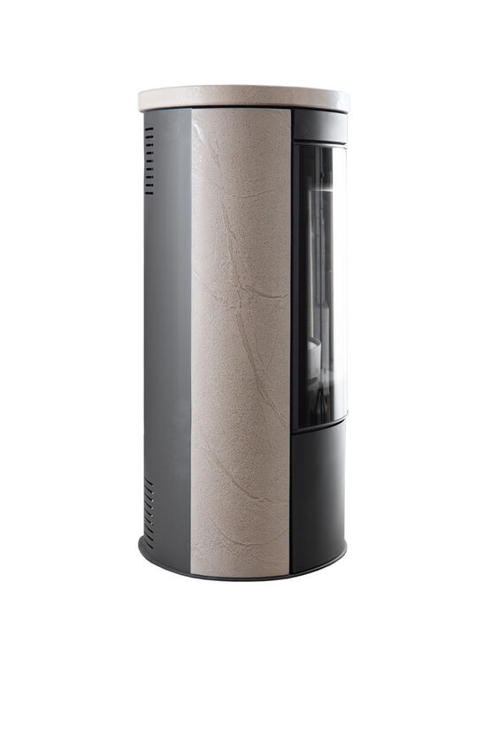  Poêle à bois ovale en acier ou en habillage céramique accumulatrice « Golden Sand » | Nero  - BEST FIRES