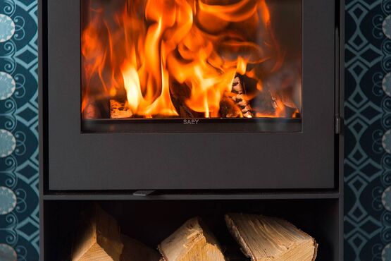  Poêle à bois rectangulaire en acier | Qube Saey 6 - Poêle à bois