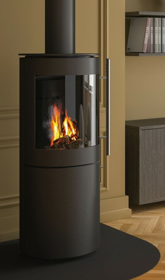  Poêle à bois rond acier noir 7 kW | ASPIN  - Poêle à bois