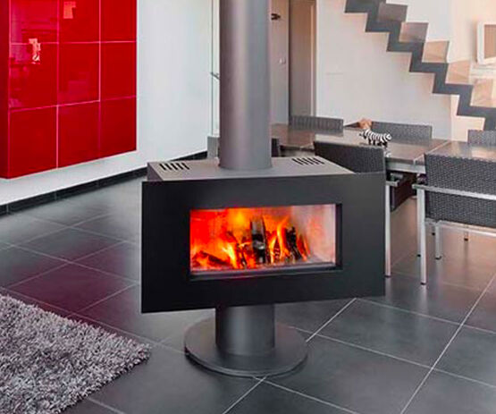  Poêle à bois simple face avec un pied | Venus 850 HT - Poêle à bois
