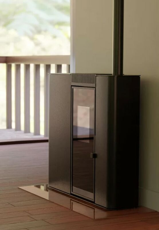  Poêle à granulés slim acier noir - 7,6 kW | E PAKE 7    - CHEMINÉES DE CHAZELLES