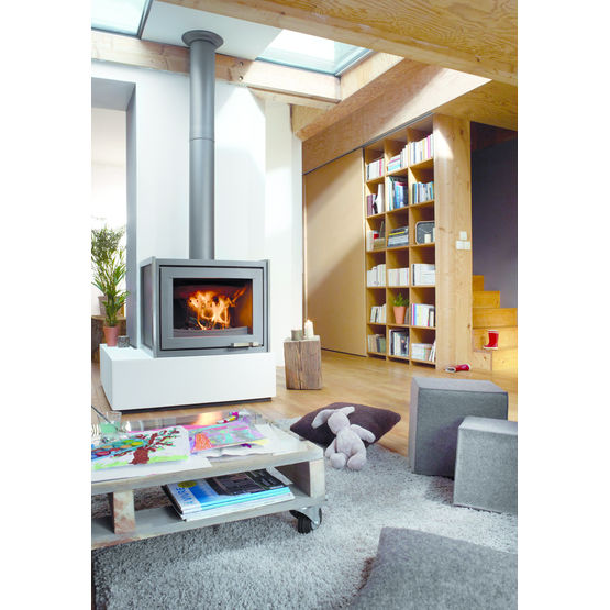 Cheminée bois - Luna 1150V - Aubry Décoration