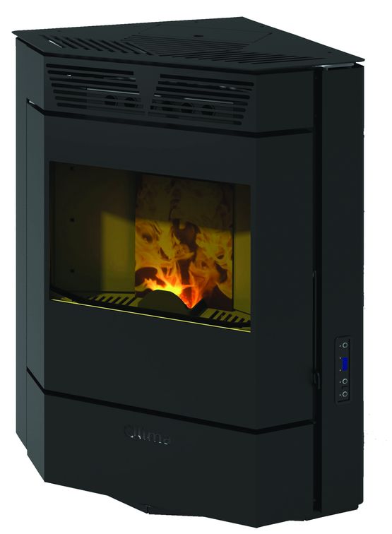  Poêle d&#039;angle à granulés haut rendement | Isotta 94 S-Line - QLIMA PVG FRANCE