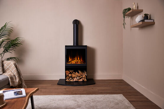 Poêle électrique à éclairage LED | CUBE British Fires  - produit présenté par BEST FIRES