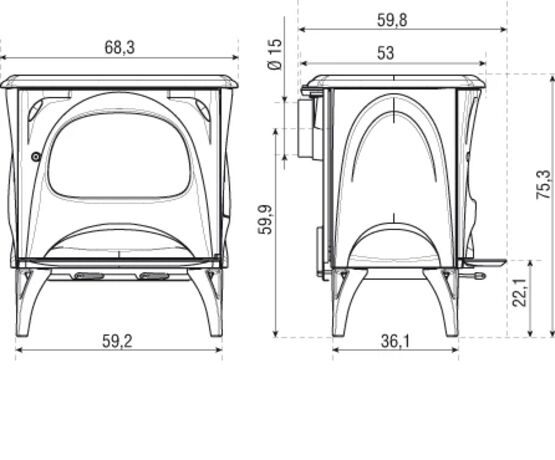  Poêle en fonte au style rétro | Aurore - CHEMINÉES SEGUIN