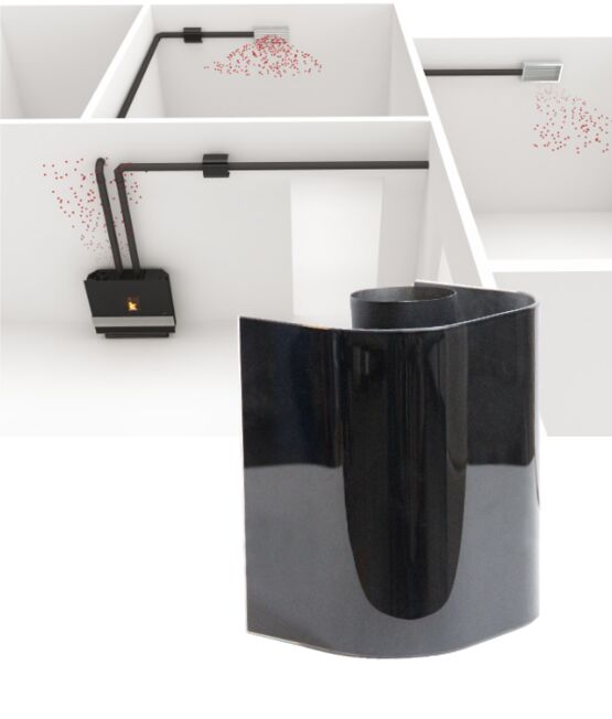  Poêle hydraulique avec technologie AQUA | SLOT GLASS  - Poêle à granulés