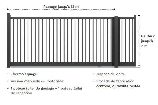  Portail Acier Barreaudé Coulissant | Portail coulissant TT - Portails fer ou acier