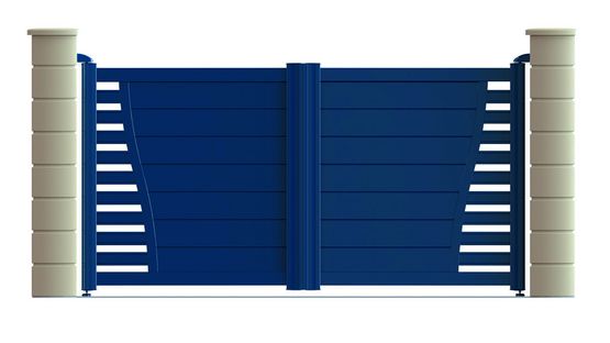  Portail aluminium battant ou coulissant avec décor latéral à barreaudage |  Portail alu design GAÎTE - GP PORTAIL