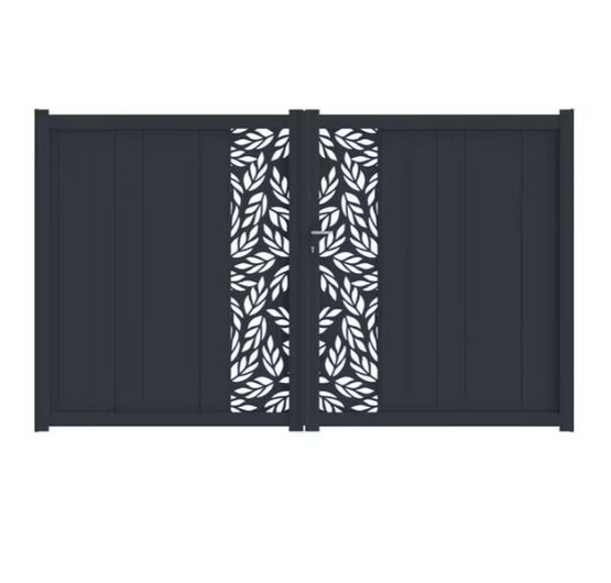 Portail battant aluminium décor orge gris VICTORIN | LAPEYRE SERVICES