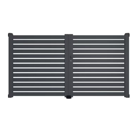 Portail battant VALENE aluminium gris | LAPEYRE SERVICES