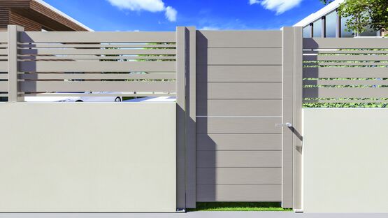  Portail contemporain battant en aluminium sans traverse haute et basse | Shar-pei 2.5  - PROFILS SYSTÈMES