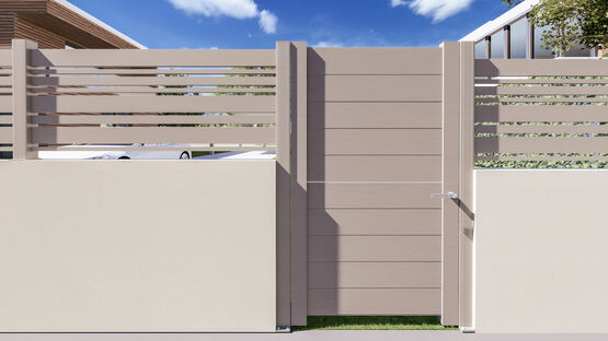  Portail contemporain battant en aluminium sans traverse haute et basse | Shar-pei 2.5  - PROFILS SYSTÈMES