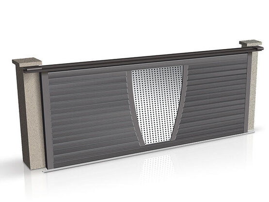  Portail contemporain en aluminium sans traverse haute et basse | Shar-pei 2.5  - PROFILS SYSTÈMES