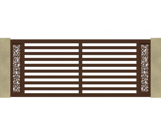  Portail coulissant ajouré à lames horizontales | Gamme CONTEMPORAIN - Portails aluminium