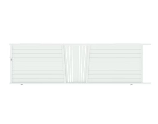 Portail coulissant Aluminium décor soleil sur-mesure | Pise