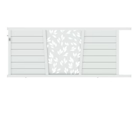Portail coulissant Aluminium Pise décor feuille | LAPEYRE SERVICES