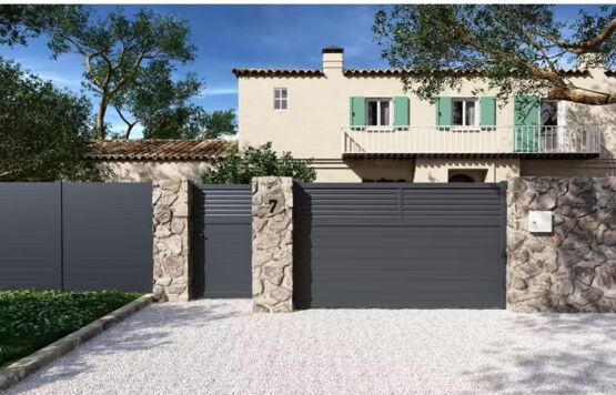  Portail coulissant en aluminium semi-ajouré |  - LAPEYRE SERVICES