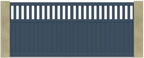  Portail de clôture coulissant en alu | 1/3 ajouré  - ABS SAS CLAUSTRALU (LE PORTAIL ALU)