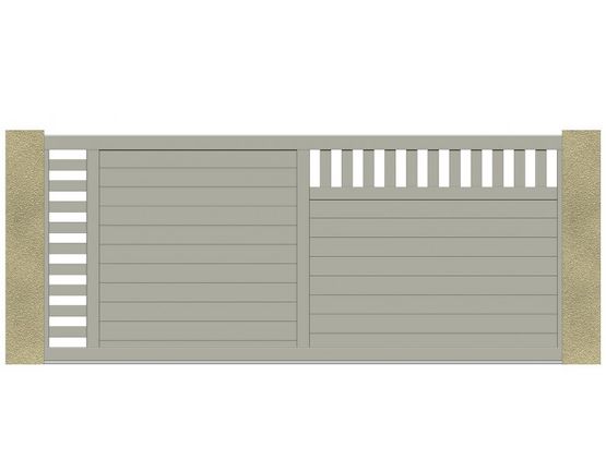 Portail de clôture coulissant en alu | 1/3 ajouré  - produit présenté par ABS SAS CLAUSTRALU (LE PORTAIL ALU)